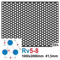 Blacha perforowana SUROWA OCZKO 5 mm PRZERWA 3 mm 1000 x 2000 mm Rv 5-8 Gr. 1,5 mm
