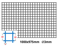 Siatka zgrzewana SUROWA 25 x 25 GR. 3 mm 1000 x 975 mm
