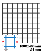 Siatka zgrzewana SUROWA 50 x 50 GR. 3 mm 1000 x 400 mm