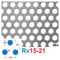 Blacha perforowana SUROWA OCZKO 15 mm PRZERWA 6 mm 200 x 200 mm Rv 15-21 Gr. 1,5 mm