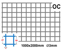 Siatka zgrzewana OCYNK 50 x 50 GR. 3 mm 1000 x 2000 mm