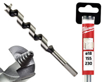 Milwaukee Wiertło kręte ŚWIDER do drewna | 18 x 155 / 230 mm