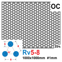 Blacha perforowana OCYNK OCZKO 5 mm PRZERWA 3 mm 1000 x 1000 mm Rv 5-8 Gr. 1 mm
