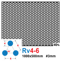 Blacha perforowana SUROWA OCZKO 4 mm PRZERWA 2 mm 1000 x 500 mm Rv 4-6 Gr. 3 mm
