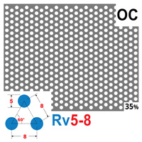 Blacha perforowana OCYNK OCZKO 5 mm PRZERWA 3 mm 200 x 200 mm Rv 5-8 Gr. 1 mm