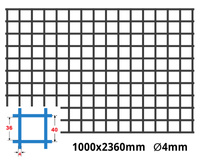 Siatka zgrzewana SUROWA 40 x 40 GR. 4 mm 1000 x 2360 mm