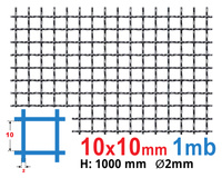 Siatka karbowana SUROWA 10 x 10 x 2,0 mm 1000mm
