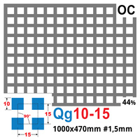 Blacha perforowana OCYNK 10X10 mm PRZERWA 5 mm 1000 x 470 mm Qg 10-15 Gr. 1,5 mm