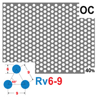 Blacha perforowana OCYNK OCZKO 6 mm PRZERWA 3 mm 200 x 200 mm Rv 6-9 Gr. 1 mm