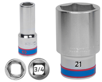 KING TONY Klucz nasadka DŁUGA 3/4" 6-KĄTNA 21 x 90 mm