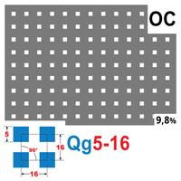 Blacha perforowana OCYNK 5X5 mm PRZERWA 11 mm 200 x 200 mm Qg 5-16 Gr. 1 mm
