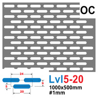 Blacha perforowana OCYNK fasolka LVL 5-20 1000 x 500 mm GR. 1 mm