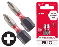 Milwaukee Bit udarowy 1/4" KRZYŻAK |  PH 1  x 25 mm - 2 szt.