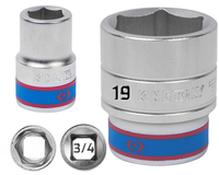 KING TONY Klucz nasadka KRÓTKA 3/4" 6-KĄTNA 19 x 51 mm