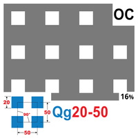 Blacha perforowana OCYNK 20X20 mm PRZERWA 30 mm 200 x 200 mm Qg 20-50 GR. 1,5 mm