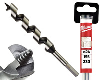 Milwaukee Wiertło kręte ŚWIDER do drewna | 24 x 155 / 230 mm