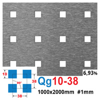 Blacha perforowana SUROWA 10X10 mm PRZERWA 28 mm 1000 x 2000 mm Qg 10-38 Gr. 1 mm
