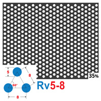 Blacha perforowana SUROWA OCZKO 5 mm PRZERWA 3 mm 200 x 200 mm Rv 5-8 Gr. 2 mm