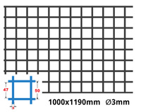 Siatka zgrzewana SUROWA 50 x 50 GR. 3 mm 1000 x 1190 mm