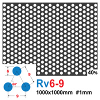 Blacha perforowana SUROWA OCZKO 6 mm PRZERWA 3 mm 1000 x 1000 mm Rv 6-9 Gr. 1 mm