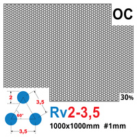 Blacha perforowana OCYNK OCZKO 2 mm PRZERWA 1,5 mm 1000 x 1000 mm Rv 2-3,5 Gr. 1 mm