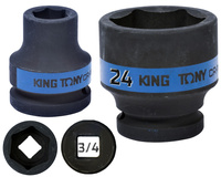 KING TONY Klucz nasadka UDAROWA KRÓTKA 3/4" 6-KĄTNA 24 x 50 mm 