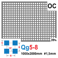 Blacha perforowana OCYNK 5X5 mm PRZERWA 3 mm 1000 x 2000 mm Qg 5-8 Gr. 1,5 mm