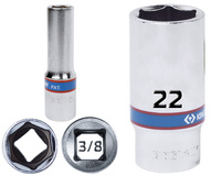 KING TONY Klucz nasadka DŁUGA 3/8" 6-KĄTNA 22 x 63 mm