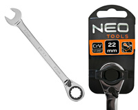 NEO Klucz płasko-oczkowy z grzechotką i przełącznikiem 09-334 | 22 mm