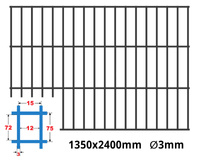 Siatka zgrzewana SUROWA 75 x 15 GR. 3 mm 1350 X 2400 mm