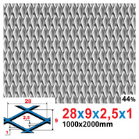 Siatka cięto-ciągniona SUROWA 28 x 9 x 2,5 x 1 | 1000 x 2000 mm