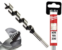 Milwaukee Wiertło kręte ŚWIDER do drewna | 26 x 155 / 230 mm