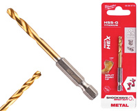 Milwaukee Wiertło udarowe do metalu HSS-G TIN RED HEX 1/4" | 4,5 mm
