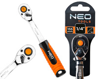 NEO Grzechotka prosta 1/4" 155 mm 90T 08-530