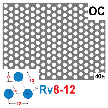 Blacha perforowana OCYNK OCZKO 8 mm PRZERWA 4 mm 200 x 200 mm Rv 8-12
