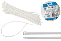 BM Opaska zaciskowa, kablowa, poliamidowa PA 6.6, BIAŁA | 100 x 2.5 mm op. 100 szt.