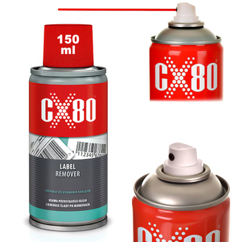 CX80 Płyn do usuwania naklejek LABEL REMOVER ZMYWACZ KLEJU 150 ml