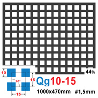 Blacha perforowana SUROWA 10X10 mm PRZERWA 5 mm 1000 x 470 mm Qg 10-15 Gr. 1,5 mm