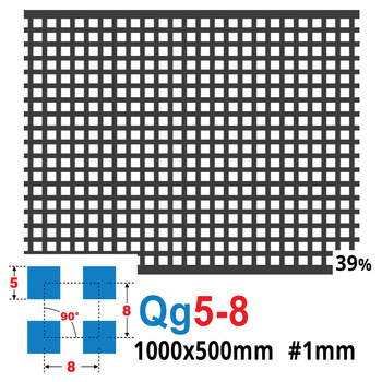 Blacha perforowana SUROWA 5X5 mm PRZERWA 3 mm 1000 x 500 mm Qg 5-8 Gr. 1 mm
