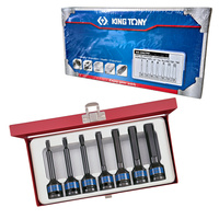 KING TONY Zestaw nasadek UDAROWYCH DŁUGICH 1/2" TORX T25 - T60 Cr-Mo