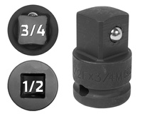 KING TONY PRZEJŚCIE ADAPTER UDAROWY OTWÓR 1/2" X TRZPIEŃ 3/4"