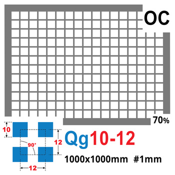 Blacha perforowana OCYNK 10X10 mm PRZERWA 2 mm 1000 x 1000 mm Qg 10-12