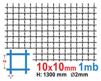 Siatka karbowana SUROWA 10 x 10 x 2,0 mm 1300 mm 