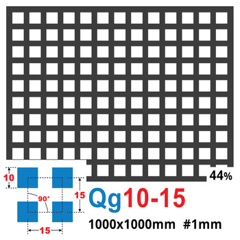 Blacha perforowana SUROWA 10X10 mm PRZERWA 5 mm 1000 x 1000 mm Qg 10-15 Gr. 1 mm