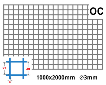 Siatka zgrzewana OCYNK 30 x 30 GR. 3 mm 1000 x 2000 mm