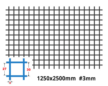 Siatka zgrzewana SUROWA 30 x 30 GR. 3 mm 1250 x 2500 mm