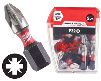 Milwaukee Bit udarowy 1/4" KRZYŻAK |  PZ 2  x 25 mm - 1 szt.