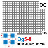 Blacha perforowana OCYNK 5X5 mm PRZERWA 3 mm 1000 x 500 mm Qg 5-8 Gr. 1 mm
