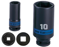 KING TONY Klucz nasadka UDAROWA DŁUGA 1/2" 6-KĄTNA 10 x 80 mm