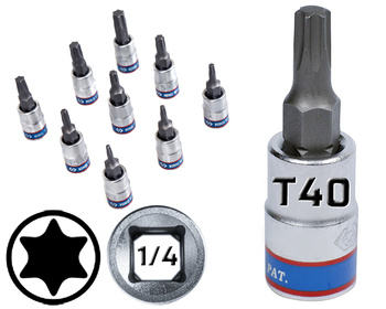 KING TONY Klucz nasadka 1/4" Cr-V S2 BIT TORX T40 x 37 mm